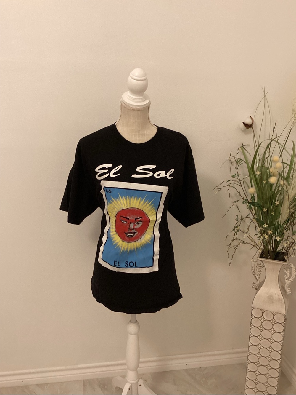 Alstyle Black Tee with Colorful El Sol Graphic